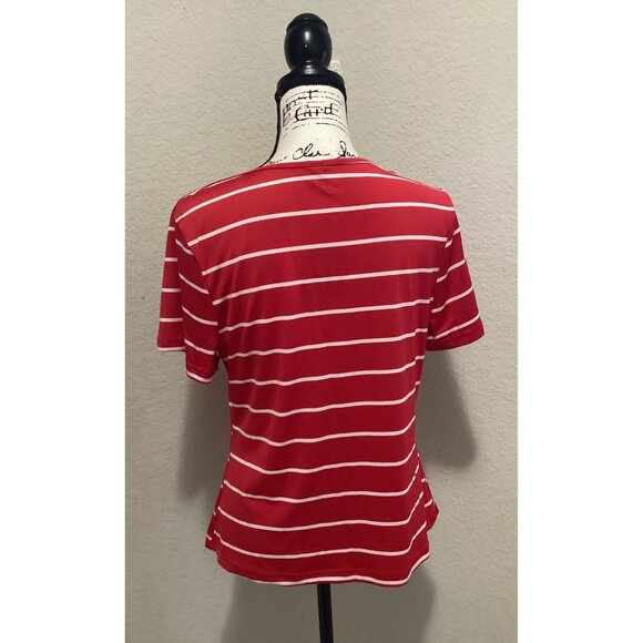 Shein Red & White Striped Short-Sleeve Scoop Neck T-Shirt Size 1X - Picture 5 of 5